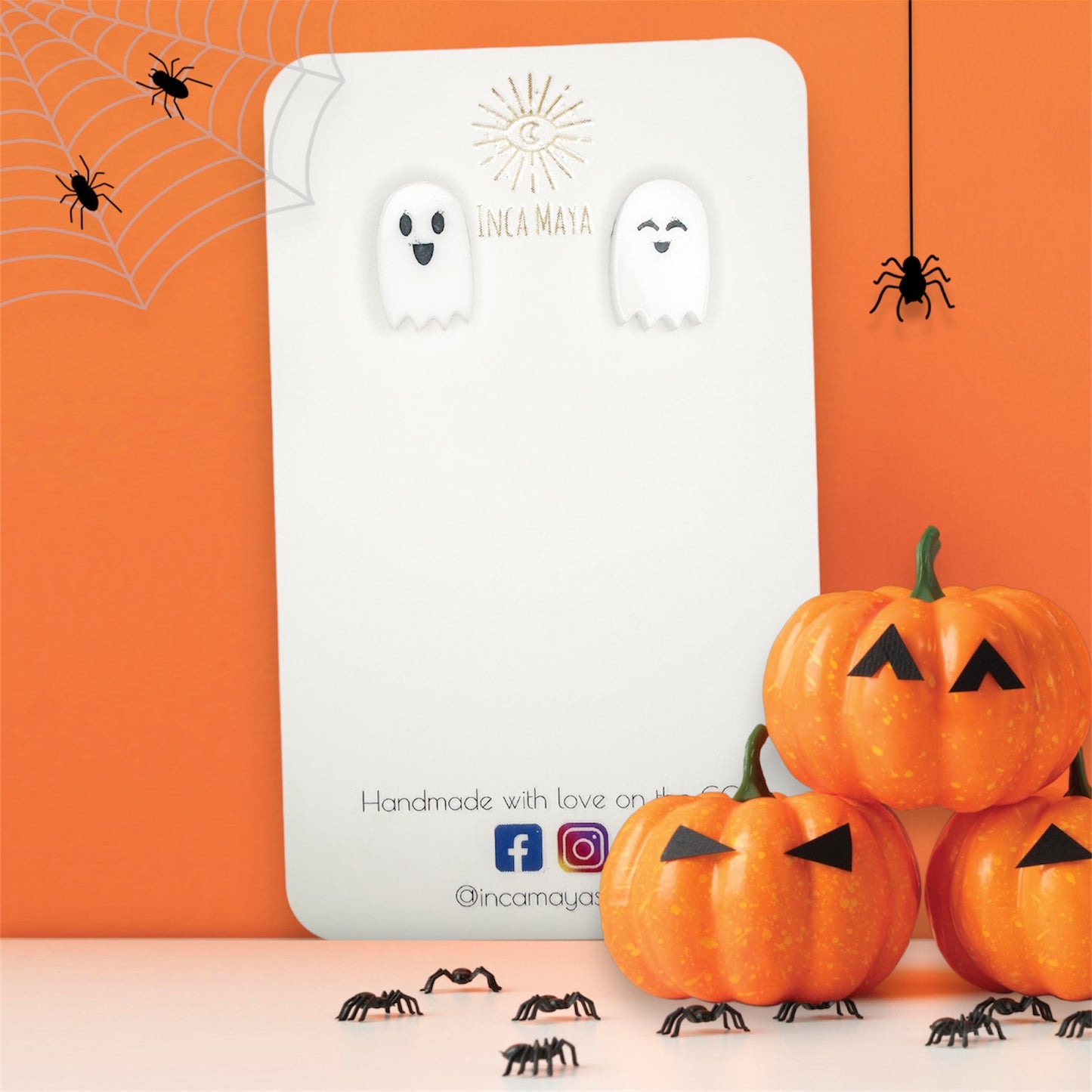 Happy & Cheeky Ghost Studs