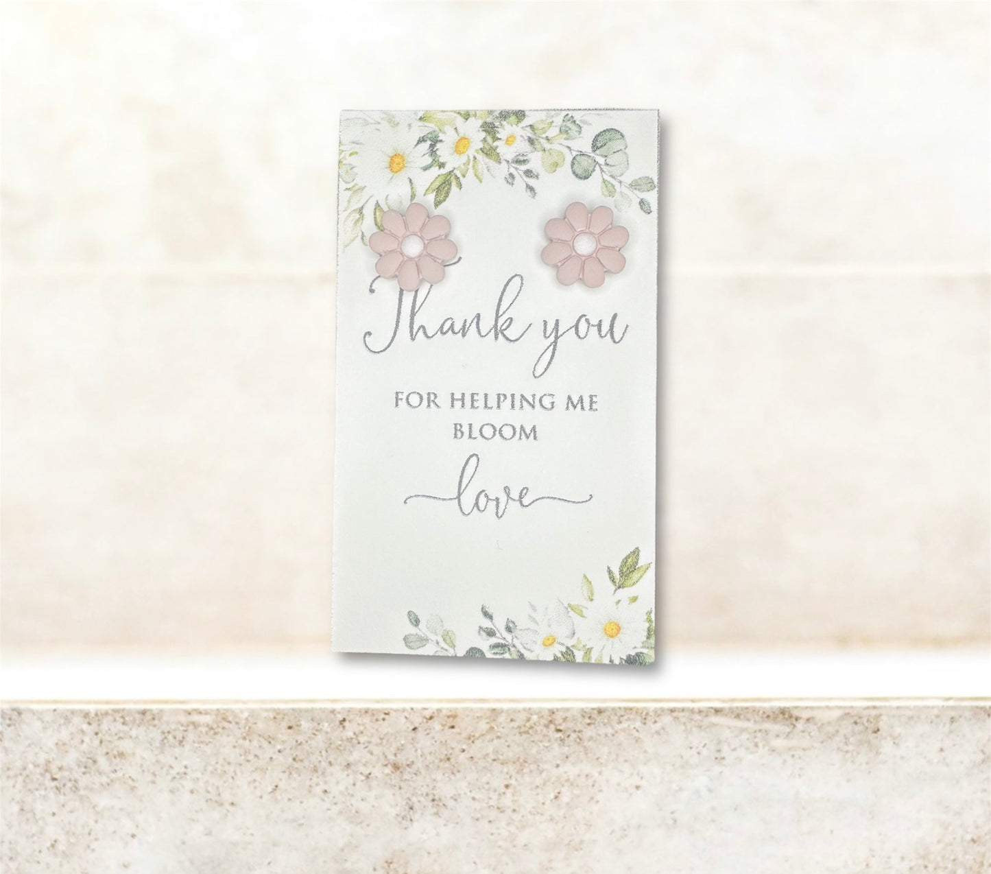 12mm Daisy Pink Studs ~ “Thank you for helping me bloom”