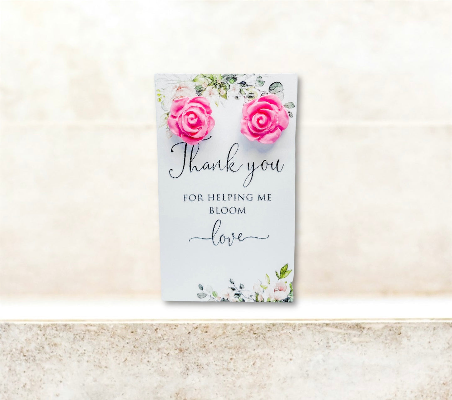 Blush Rose Studs ~ “Thank you for helping me bloom”