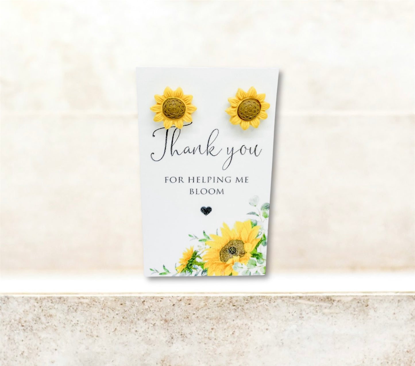 Sunflower Studs ~ “Thank you for helping me bloom”