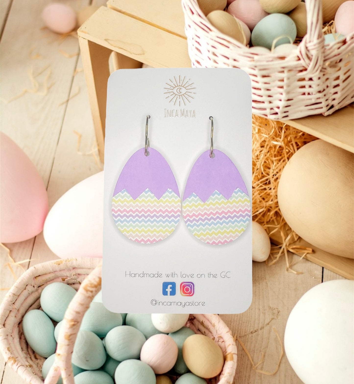 Easter Egg Dangles ~ Purple & Rainbow