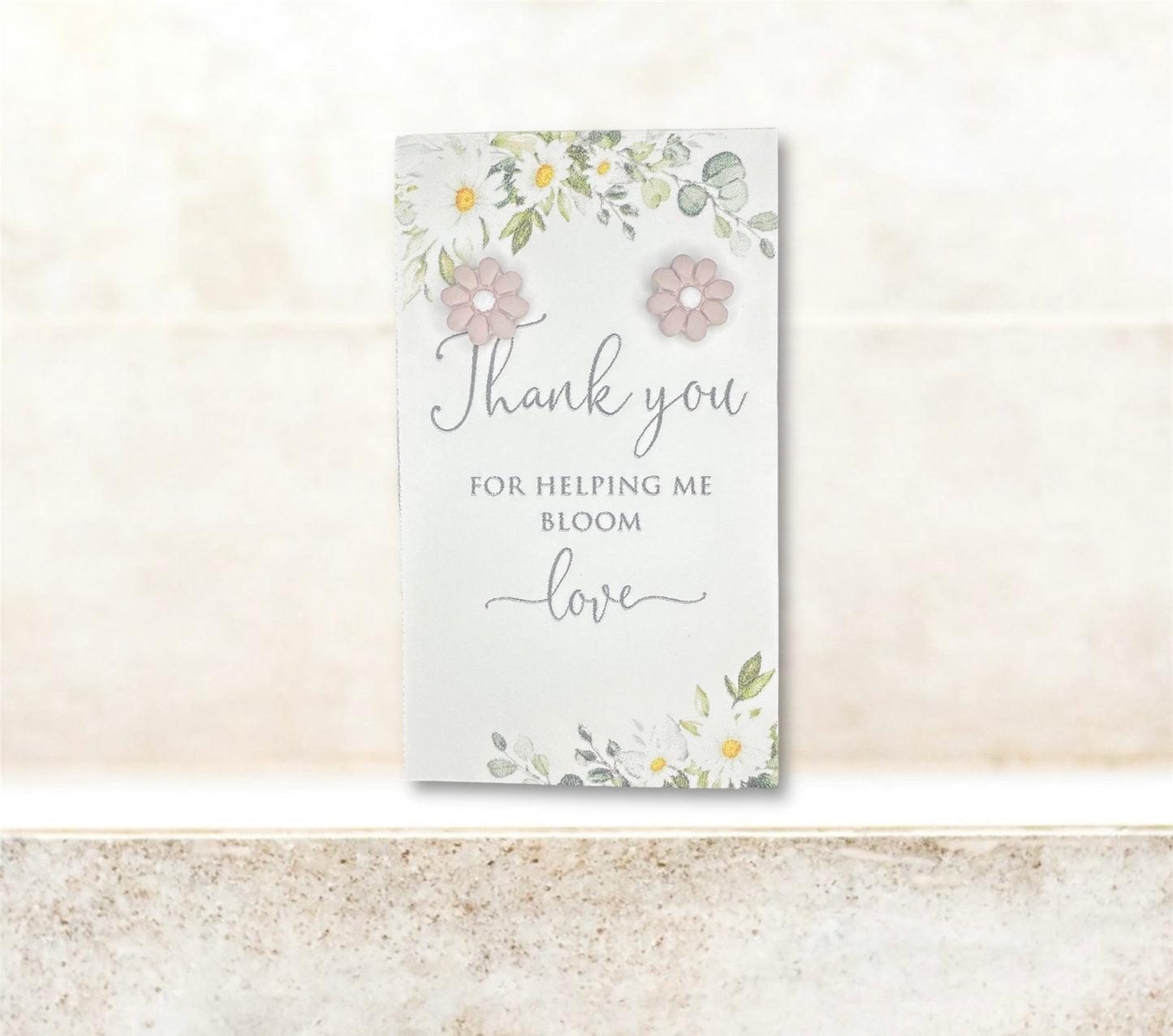 10mm Daisy Pink Studs ~ “Thank you for helping me bloom”