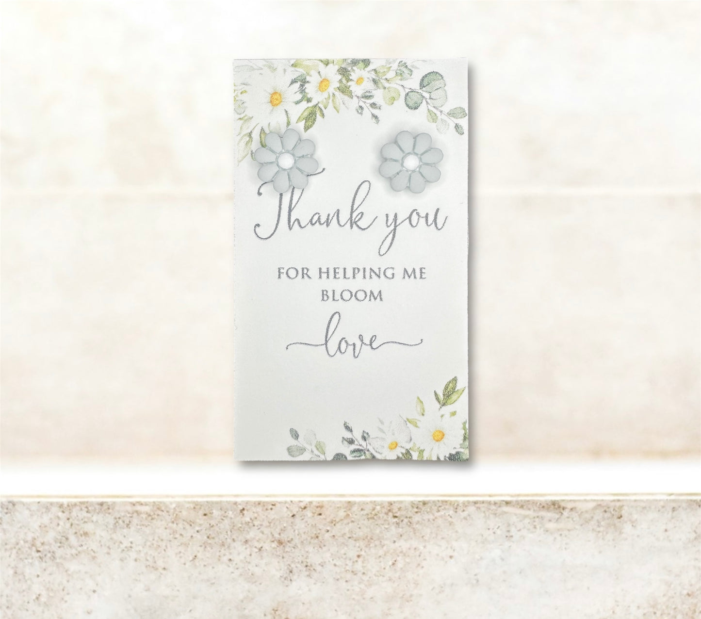 12mm Daisy Blue Studs ~ “Thank you for helping me bloom”