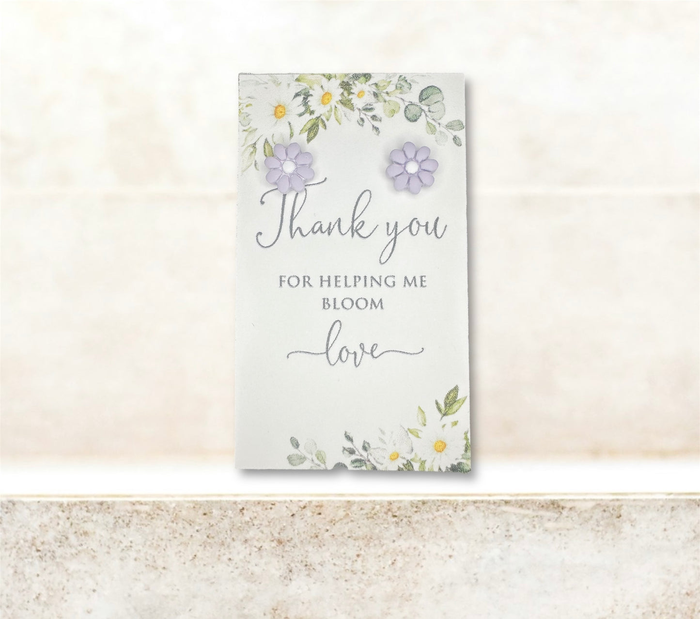 10mm Daisy Purple Studs ~ “Thank you for helping me bloom”