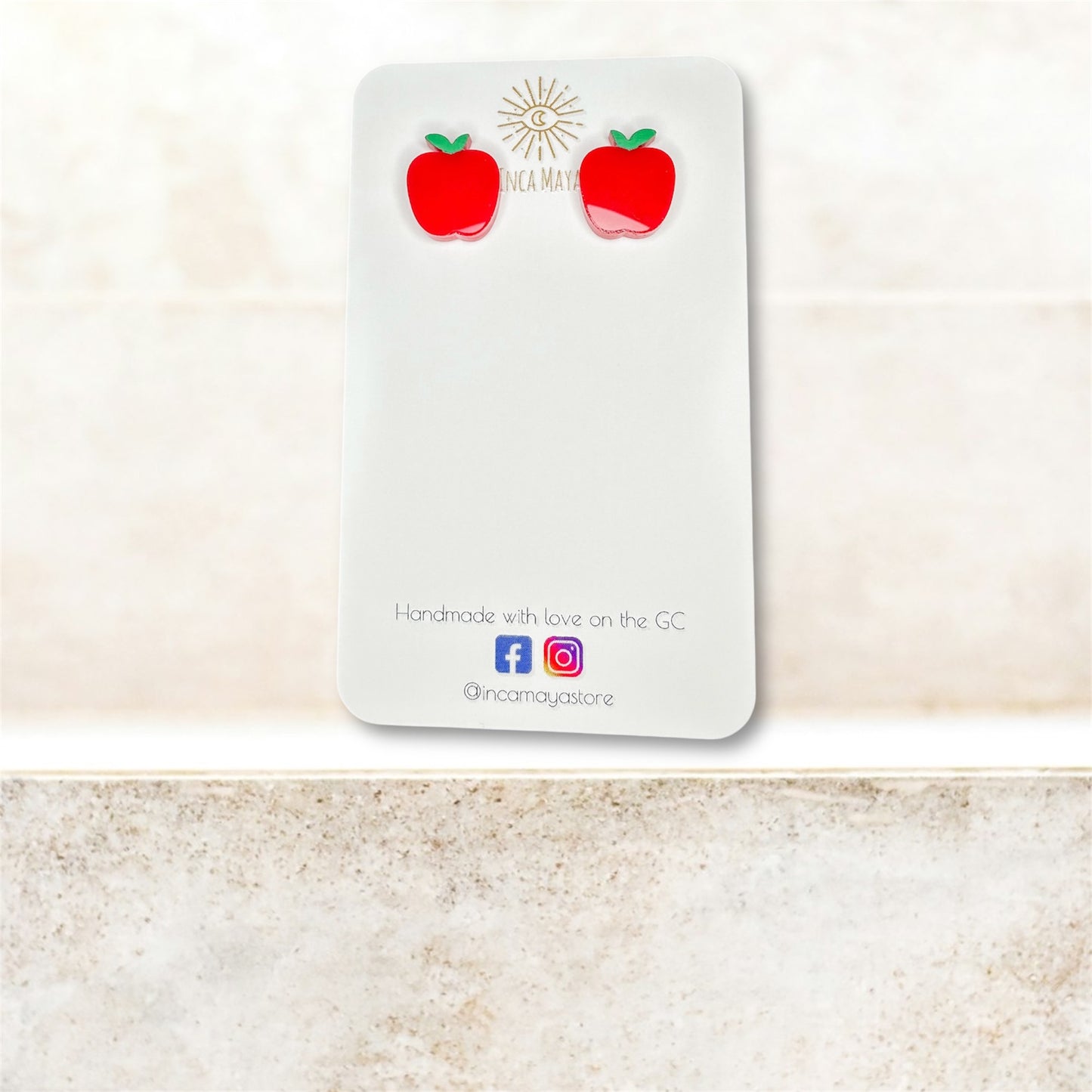 Red & Green Apple Studs