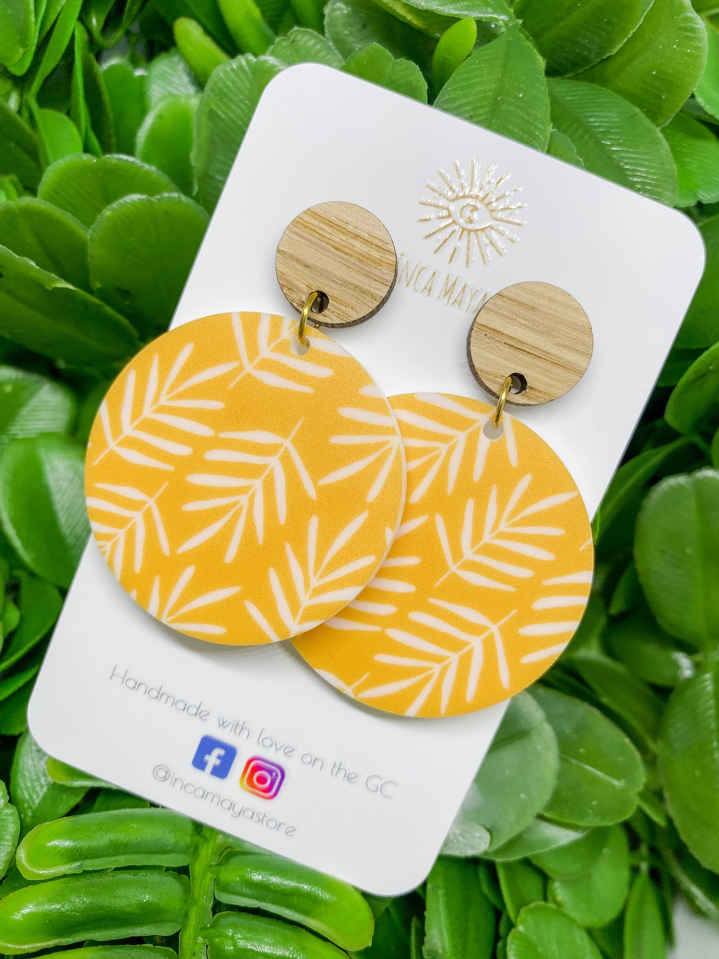 Fern Acrylic & Bamboo Dangles