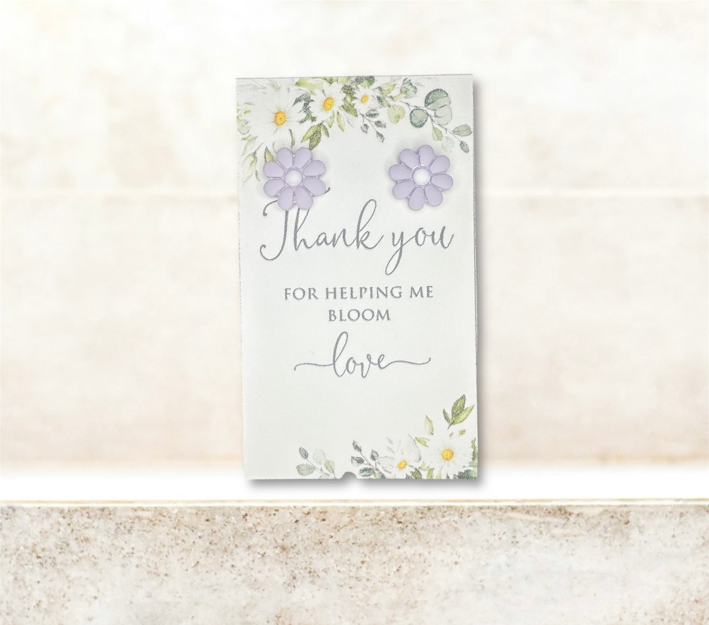 12mm Daisy Purple Studs ~ “Thank you for helping me bloom”