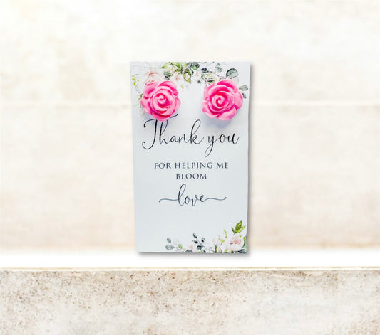 Blush Rose Studs ~ “Thank you for helping me bloom”