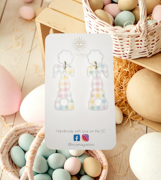 Chevron Rainbow Bunny Dangles