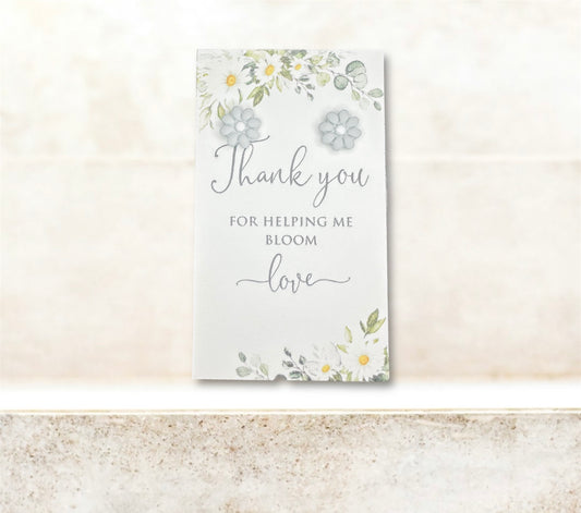 10mm Daisy Blue Studs ~ “Thank you for helping me bloom”