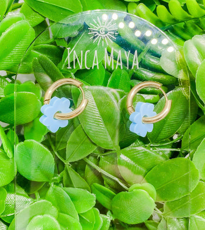 Organic Blue Acrylic Flower Huggies