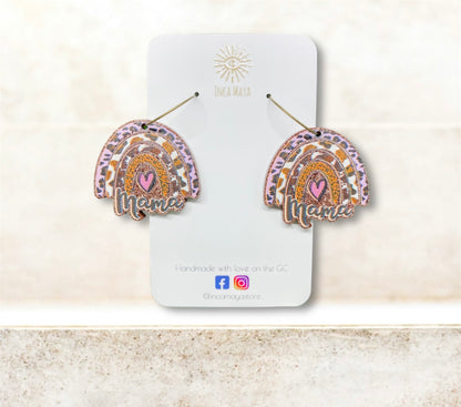 Mama Acrylic & hoop Dangles