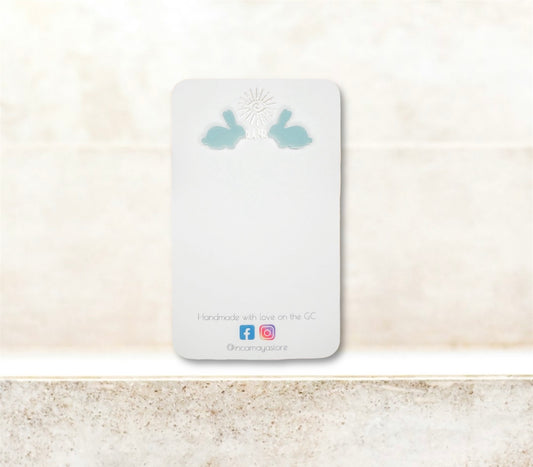 Teal Bunny Acrylic Studs