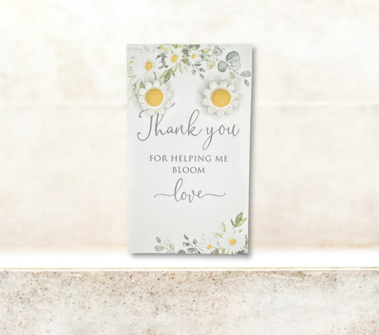 Daisy Pointed Petal Studs ~ “Thank you for helping me bloom”