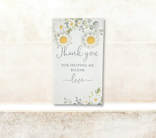 Daisy Pointed Petal Studs ~ “Thank you for helping me bloom”