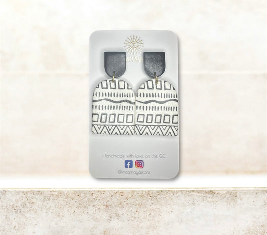 Zuri Arch Black Statement Earrings