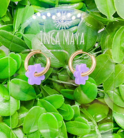 Organic Purple Acrylic Flower Huggies