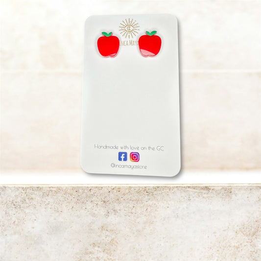 Red & Green Apple Studs
