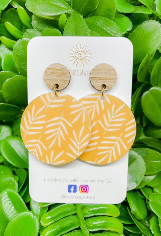 Fern Acrylic & Bamboo Dangles